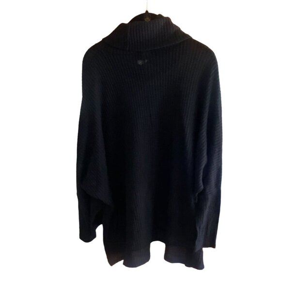 Cherish Boutique Womens Oversized Waffle Knit Batwing Blouse-Black-Size M - Picture 6 of 7